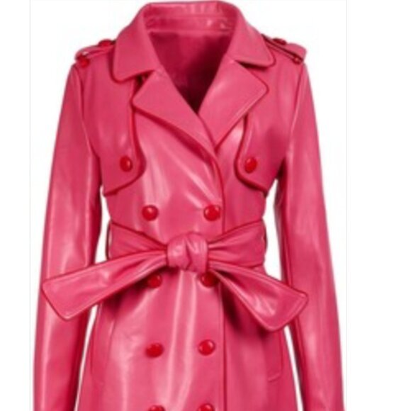 RARE Hilary Macmillan Barbie Hot Pink Trench Coat Size 1X - Picture 1 of 4